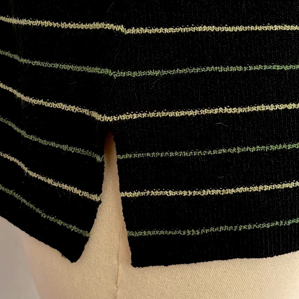 Vintage 80’s Linden Hill fine gauge knit stretch sleeveless striped top sweater - Picture 4 of 6
